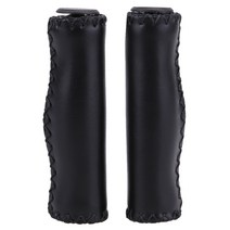 mtb 가죽 빈티지 자전거 핸들 바 그립 1 쌍 소프트 비치 크루저 MTB 엔드 액세서리, 04 Black