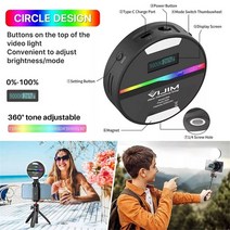 부드러운 디퓨저가있는 새로운 휴대용 rgb 비디오 조명 led 카메라 조명 360 풀 컬러 휴대용 내장 배터리 사진 조명