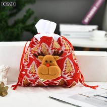 크리스마스 핸드백 선물 사과봉투 크리스마스 장식 입체 선물봉투 프린트 선물봉투, 사슴