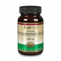 Lifetime Natural 라이프타임 네츄럴 히알루론산 140mg 스킨 조인트 케어 60캡슐, 6.2oz