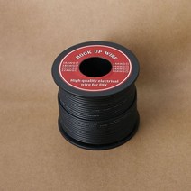 전선피복기 폐전선 50100롤 실리콘 와이어 케이블 전기 주석 구리 유연한 전자 라인 3132 24 연선111686, Black, 50m