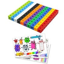 넘버블럭스 매쓰링크 100PCS 수학 연결 큐브 Numberblocks 연동 멀티 링크 계