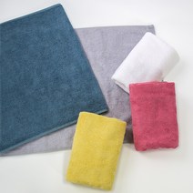 헤이미시 자수 타올 80x40cm 면 죽사 뱀부얀 170g 국산 수건 답례품, 겨자