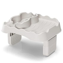 Anivia 온수 욕조 테이블 트레이 조절 가능한 사이드 테이블 2개의 컵 홀더가 있는 미끄럼 방지 음료 캐디 간식 음료를 편리하고 건조하게 유지 공기 주입식 스파/수영장/, Beige