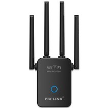 와이파이 네트워크 네트워킹 PIXLINK 2.4 GHz WIFI 신호 증폭기 300M 무선 리피터 인터넷 확장기 범위 부스터 802.11n/G/B, 02 Black_03 EU plug