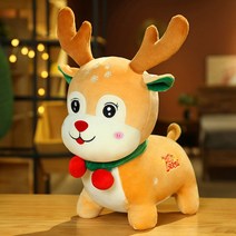 크리스마스이브 산타 피겨 선물 크리스마스 뽀글이 루돌프 인형 트리 테이블 장식, 서 있는 모습이 사슴 같다.