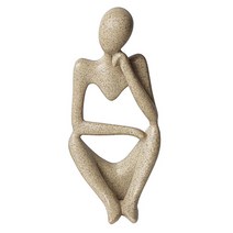 현대 사상가 동상 조각 추상 작품 홈 오피스 테이블에 대한 침묵 수지 입상 유지, 오른손 잡기