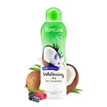 TropiClean 젠틀 코코넛 저자극성 강아지 및 새끼 고양이 샴푸 591 g - 미국 제조 - 강아지 및 소형견을 위한 부드러운 저자극성 강아지 샴푸 - 천연 유래 성분 -, Awapuhi Coconut Whitening Sham