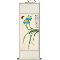 화조도 산수화 외국 친구 선물 풍속화 70대 할아버지 a03, 난초나비 화선지