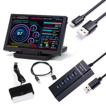 세로모니터 휴대용모니터 세로모니터 휴대용모니터 5인치 IPS 컴퓨터 디스플레이 모니터 CPU GPU RAM HDD U, 02 Style C