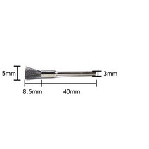 연마브러시 소형Poliwell 10 pcs 568mm 스틸 와이어 브러쉬 3mm 마운트 맨드릴 미니 펜 dremel 로타리 용, 03 5mm