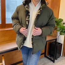 위앤드 리버시블 웰론 숏 패딩 점퍼 빅사이즈 양털 양면