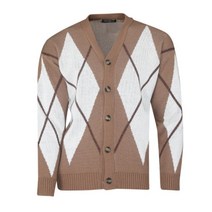 [VY] 남자 빅 댄디룩 격자 다이아 콘트라스트 가디건