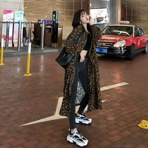 비니비니 호피무늬롱자켓 여성롱자켓 빅사이즈롱재킷 호피자켓