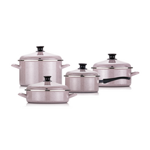 [햄튼] 햄튼 독일법랑 4종세트 블루베리 마카롱 BBM / 24cm 전골냄비 18cm 편수냄비 20cm 양수냄비 24cm 깊은양수냄비, 블루베리마카롱