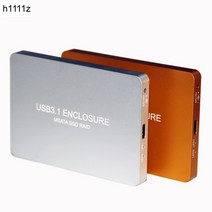 USB-C usb 3.1 C타입 2 포트 MSATA SSD Raid 0 1 PM HDD 인클로저 어댑터 3030 하드 디스크 박스 휴대용 80, 01 Gold