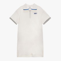 집업 배색 원피스_화이트