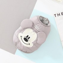 강아지 외출복 외투 자켓 애견옷디즈니 애완 동물 개 옷 겨울 따뜻한 미키 마우스 자켓 코튼 작은 중형 조, 03 Gray_05 XL