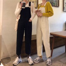 여성 봄 캐주얼 코듀로이 멜빵 ZC03
