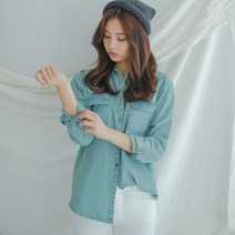 제이앤몰스 / 여성 빈티지 데님 셔츠 연청 청남방 여자 남방 W065