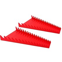 MLTOOLS 16공구 표준 렌치 오거나이저 - 로우 프로파일 V자형 홀더 연료 및 용제 복원력 차고 작업장용 서랍 트레이 미국 제조 T8263-레드 & 블랙, Red X 2