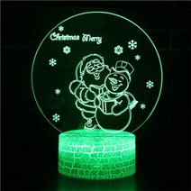 메리 크리스마스 3d 환상 램프 led 야간 조명 침실 크리스마스 장식 2023 16 색 원격 테이블 램프 크리스마스 선물, 마이654, 리모컨이 있는 16가지 색상