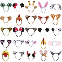 마켓어스 강아지 왕리본 고양이 동물머리띠 연말 생일, 귀 짧은 젖소