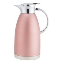 보온 보냉 주전자 스테인레스 스틸 병 더블 레이어 절연 진공 물병 홈 오피스 커피 포트 차 주방 용품 장식, 분홍, 1.8리터