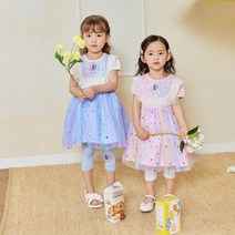 [이모맘] S/S 디즈니정품 겨울왕국 퍼프소매 엘사 반팔 샤원피스 여아공주원피스 SE02