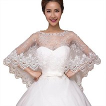 여성용 웨딩 재킷 레이스 신부 볼레로 숄 튤 케이프 신부 들러리 랩 쉬러그 Spj-ivory 1