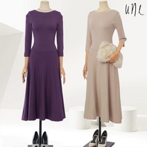 윈 UNE엘레강스보트넥니트플레어원피스