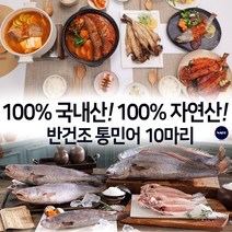 [수협 직수매] 녹차품은 여수 반건조 통민어 할복민어 10마리 세트 국내산 손질 민어, 반건조 통민어:대 10미