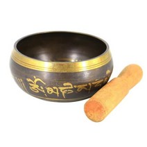 싱잉볼 명상 금속 노래 그릇 네팔 수제 부처님 소리 요가 휴식 티베트어 청동 차임 벨 음악 스트라이커, 8.5cm+미국