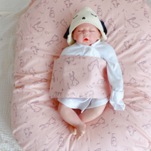 제이앤제나 역류방지 쿠션커버 + 쿠션솜 세트, 래빗핑크