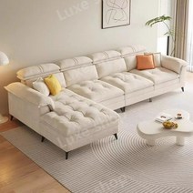 코너형쇼파 카우치 매장용 패브릭 거실 라운드, 나노천+실크코튼시트30%, 시니어 356CM + 페달