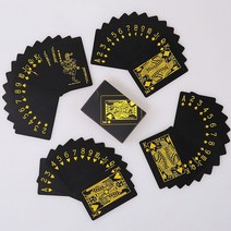 마술카드 마술트럼프 신기한 카드 PVC 포커 방수 플라스틱 카드 세트 블랙 컬러 클래식 Magics 트릭 도구, 03 golden