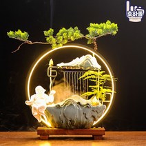 인테리어 실내 인공 폭포 미니 가습기 천연 가정용 분수대 소형 행운의, 옵션1