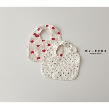 턱받이 봄 6개월 돌 촬영룩 데일리룩 외출복 마이베베, 하트