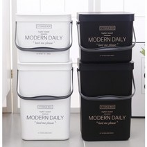 주택 음식물 쓰레기통 자취 음쓰 플라스틱통 대형 예쁜 모음 봉투 쓰봉 휴지통, 스윙사각휴지통8L블랙