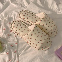 여 여름 리본 슬리퍼 사계절 공용 홈 무음 미끄럼 방지 바닥 슬리퍼, 전체 화면 딸기 미색, 옵션1