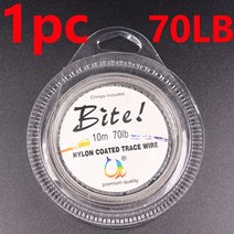 낚시 줄 10M 7 가닥 5LB-200LB 나일론 코팅 트레이스 와이어 꼰 스틸 와이어, 70LB 10미터