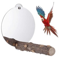 새 횃대 스테인레스 스틸 거울 perch parrot mirror toy feet paw 연마 자연 나무 스틱 재생 스탠드 플랫폼 n1hf