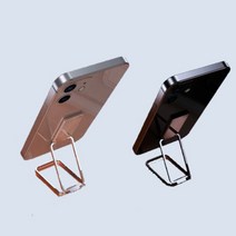 인마이카트 접이식 핸드폰 링 그립톡 높이조절 회전 거치대 2개, 블랙+실버