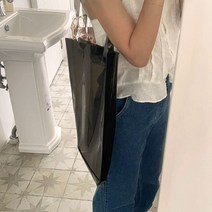 블랙 반투명 PVC 토드백