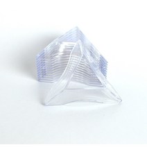 투명 컬러풀 삼각 받침대x100 큐브 전시 데스크탑 정리정돈 거치대 매직큐브 악세사리, 투명7.5cmx100개
