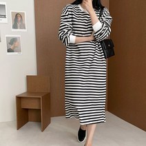 오키 여성용 딩동 단가라 기모 원피스