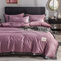 라오농 워싱 실크 4종 망 레드 슬립 침구 스 누디침대 갓 이불커버 여름00, 라이트블루