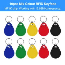 rfid복사기 태그 13.56MHz 액세스 제어 카드 RFID 키 fobs NFC 토큰 MF1K S50 IC 체인 ABS 방수 10 피스, [06] Multicolor Key fobs, 06 Multicolor Key fobs