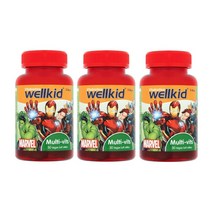 Vitabiotics Wellkid 비타바이오틱스 웰키즈 멀티비타민 딸기맛 비건 젤리 50개 3팩