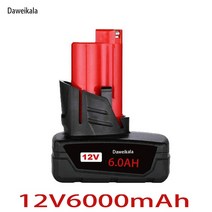 굿배터리 밀워키 호환 배터리 M12 XC 충전 전동공구 용 TURPOW 12V 6000MAH 충전식 48-11-2402 48-11-2411 48-11-2401 MIL-12A-L, 12V 6000mAh 1pcs, 3.12V6000mah1pcs
